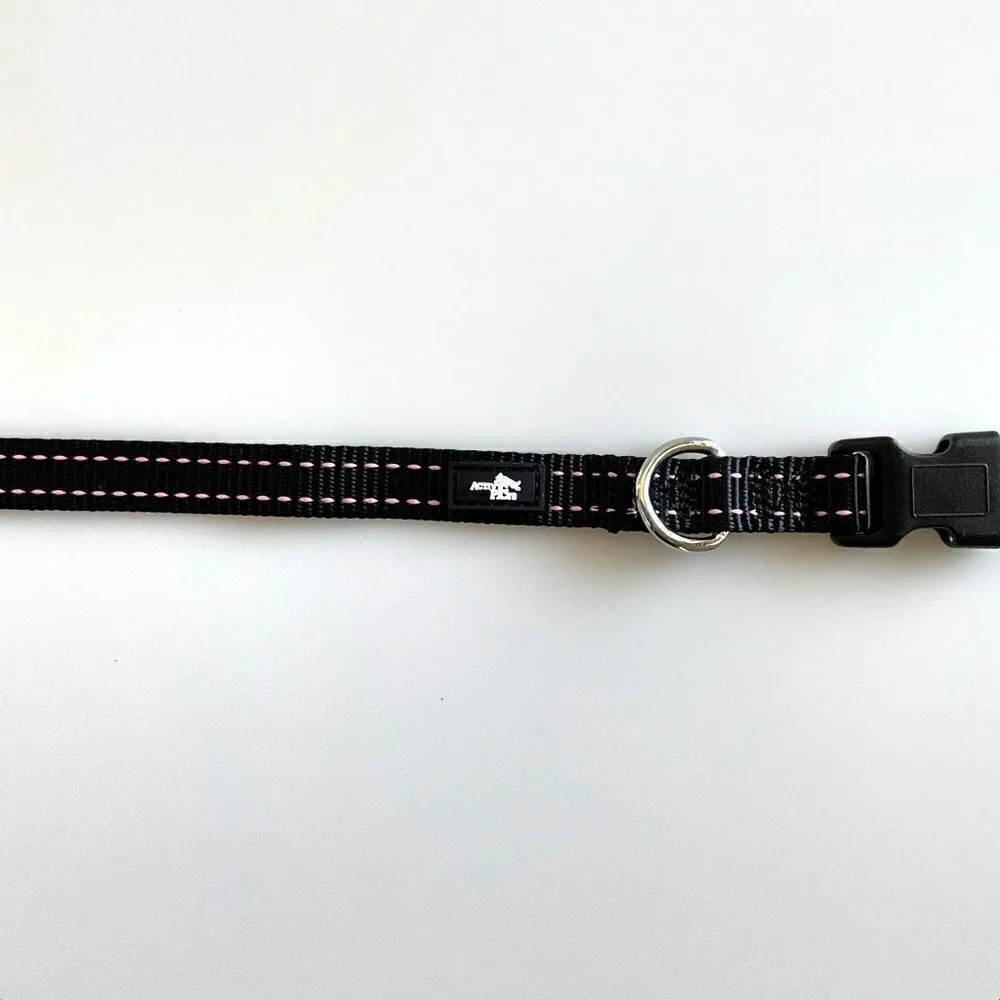 ADJUSTABLE QUICK RELEASE DOG COLLAR BLACK PINK